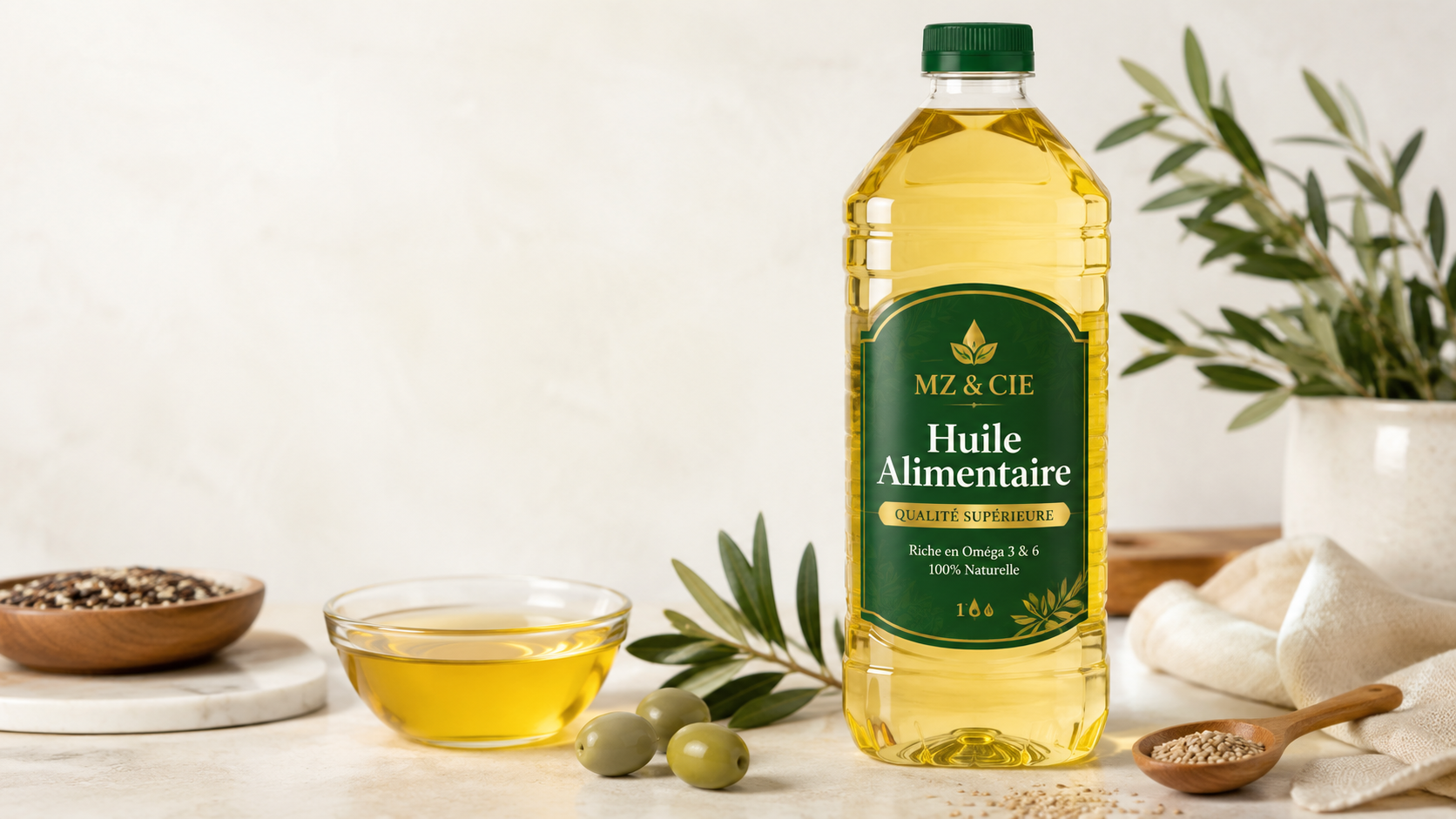 Visuel d’une bouteille d’huile alimentaire
