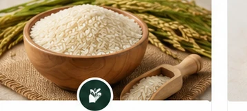 Bol en bois rempli de riz blanc
